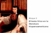 Bloque 3 lírica en la literatura hispanoamericana
