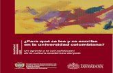 ¿Para qué se lee y se escribe en la universidad colombiana pdf publicado