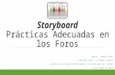 Storyboard Prácticas Adecuadas en los Foros