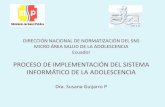 Sistema Informático de Adolescencia en Ecuador. Dra. Susana Guijarro