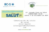 Presentación comunicación riesgos y crisis en salud, Valencia dic 2014
