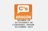 Resumen de actividades ciudadanos Aragon Diciembre 2014