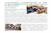 Colotepec conmemoró  300 años de su fundacion