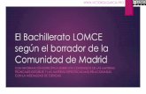 El bachillerato LOMCE según el borrador de la Comunidad de Madrid