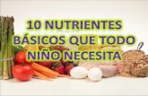 10 nutrientes básicos que todo niño necesita11
