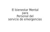 Bienestar Mental para el personal de servicios de emergencia
