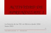 Act 1 "LA HISTORIA DE LAS TIC EN MEXICO DESDE 1958 HASTA 2003"