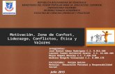 Motivación, Zona de Confort, Liderazgo, Conflictos, Ética y Valores
