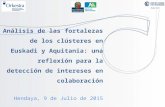 Análisis de las fortalezas de los clústeres en Euskadi y Aquitania: una reflexión para la detección de intereses en colaboración