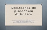 Decisiones de planeación didáctica
