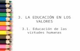 3.1 Educación de Las Virtudes Humanas