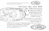 Actas de las III Jornadas de Historia de la Filosofía Antigua