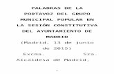 Palabras en la sesión constitutiva del Ayto de Madrid