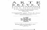 Gramáticas - 1623 - Arte Breve Y Conpendiosa Para Aprender a Leer, Escruir Y Pronunciar La Lengua Española - Juan de Luna