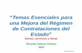 Temas Esenciales Para Una Mejora Del Regimen de Contrataciones Del Estado. Ricardo Salazar Chavez 2014