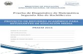 Prueba de Diagnóstico de Matemática Segundo Año de Bachillerato - 2015