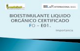 Bioestimulante Organico Liquido Certificado Fo - e01 Presentacion