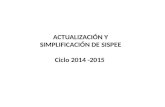 Cambio en SISPEE Ciclo 2014-2015