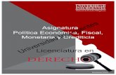 P01 Política Económica, Fiscal, Monetaria y Crediticia ME