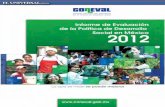 Coneval, Informe de evaluación de la política de desarrollo social en México 2012