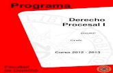 Derecho Procesal I Programa 2013