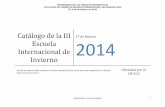 Catálogo  III Escuela de Invierno  2014
