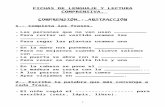 Fichas de Lenguaje y Lectura Comprensiva.