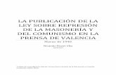 LA PUBLICACIÓN DE LA LEY SOBRE REPRESIÓN DE LA MASONERÍA Y DEL COMUNISMO EN LA PRENSA VALENCIANA, 1940