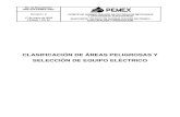 NRF-036-PEMEX-2003 CLASIFICACIÓN DE ÁREAS PELIGROSAS Y SELECCIÓN DE EQUIPO ELÉCTRICO