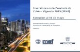 Inversiones en la Provincia de Colón - Vigencia 2015 (SPNF)