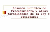 ENJ-400 Resumen jurídico de procedimiento y otras formalidades de la ley de sociedades