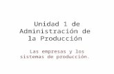 Unidad I. Las empresas y los sistemas de producción