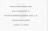 Filosofía y Epistemología de La Educación - 2009