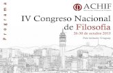 IV Congreso Nacional de Filosofia ACHIF - Programa