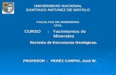 Yacimient Minerales Revisión Estructuras Geológicas 2014ll