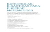 Estrategias Didacticas Para Enseñar Matematicas