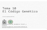 1 CA García Sepúlveda MD PhD Tema 10 El Código Genético Laboratorio de Genómica Viral y Humana Facultad de Medicina, Universidad Autónoma de San Luis Potosí.