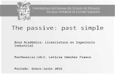 The passive: past simple Área Académica: Licenciatura en Ingeniería Industrial Profesor(a):LELI. Leticia Sánchez Franco Periodo: Enero-Junio 2015.