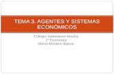 Colegio Salesianos Atocha 1º Economía Marta Montero Baeza TEMA 3. AGENTES Y SISTEMAS ECONÓMICOS.