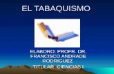 EL TABAQUISMO ELABORO: PROFR. DR. FRANCISCO ANDRADE RODRIGUEZ TITULAR: CIENCIAS I.