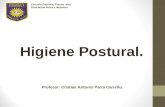Higiene Postural.. Profesor: Cristian Antonio Parra Carreño. Escuela Gabriela, Puente alto. Educación física y deportes.