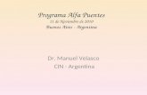 Programa Alfa Puentes 11 de Noviembre de 2010 Buenos Aires - Argentina Dr. Manuel Velasco CIN - Argentina.