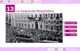 HISTORIA DE ESPAÑA TEMA 13 RECURSOSINTERNETPRESENTACIÓN Santillana INICIO 13 La Segunda República PARA COMENZAR PRESENTACIÓN RECURSOS INTERNET.