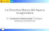 La Directiva Marco del Agua y la agricultura El “contexto Institucional” Europeo: aspectos económicos.