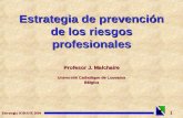 1 Estrategia SOBANE 2004 Estrategia de prevención de los riesgos profesionales Profesor J. Malchaire Université Catholique de Louvaina Bélgica.