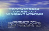 INSPECCIÓN DEL TRABAJO: CARACTERISTICAS Y PROCEDIMIENTO SANCIONADOR MIGUEL ANGEL PAREDES PORTALES Abogado-Representante de la Central Autónoma de Trabajadores.