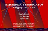 IZQUIERDA Y SINDICATOS Uruguay 1971-2003 Natalia Doglio Luis Senatore Jaime Yaffé INSTITUTO DE CIENCIA POLÍTICA FACULTAD DE CIENCIAS SOCIALES UNIVERSIDAD.