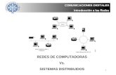 1 COMUNICACIONES DIGITALES Introducción a las Redes REDES DE COMPUTADORAS Vs. SISTEMAS DISTRIBUIDOS.