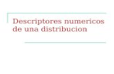 Descriptores numericos de una distribucion. Objetivos Describiendo distribuciones con numeros  Medidas de tendencia central: media y la mediana  Medidas.