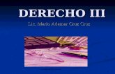 Cruzademar@gmail.com 1 DERECHO III Lic. Mario Ademar Cruz Cruz.